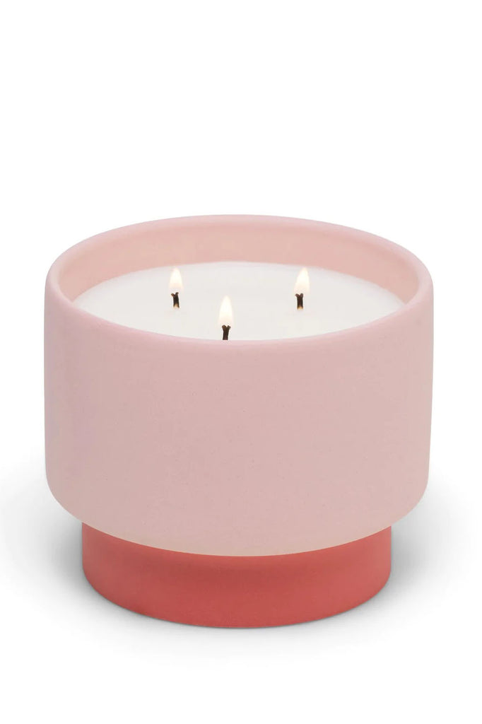 Colour Block Candle 16oz - Pink & Coral Ceramic / Sparkling Grapefruit