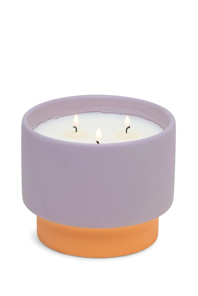 Colour Block Candle 16oz - Purple & Orange Ceramic / Violet & Vanilla
